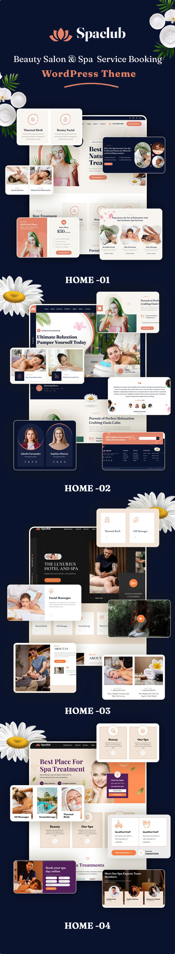 Spaclub - Beauty Salon & Spa Service Booking WordPress Theme